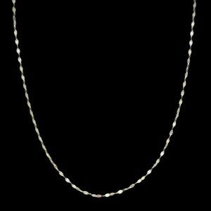 Milor Italy 14K Yellow Gold 2mm Petal, Mirror Link Chain Necklace